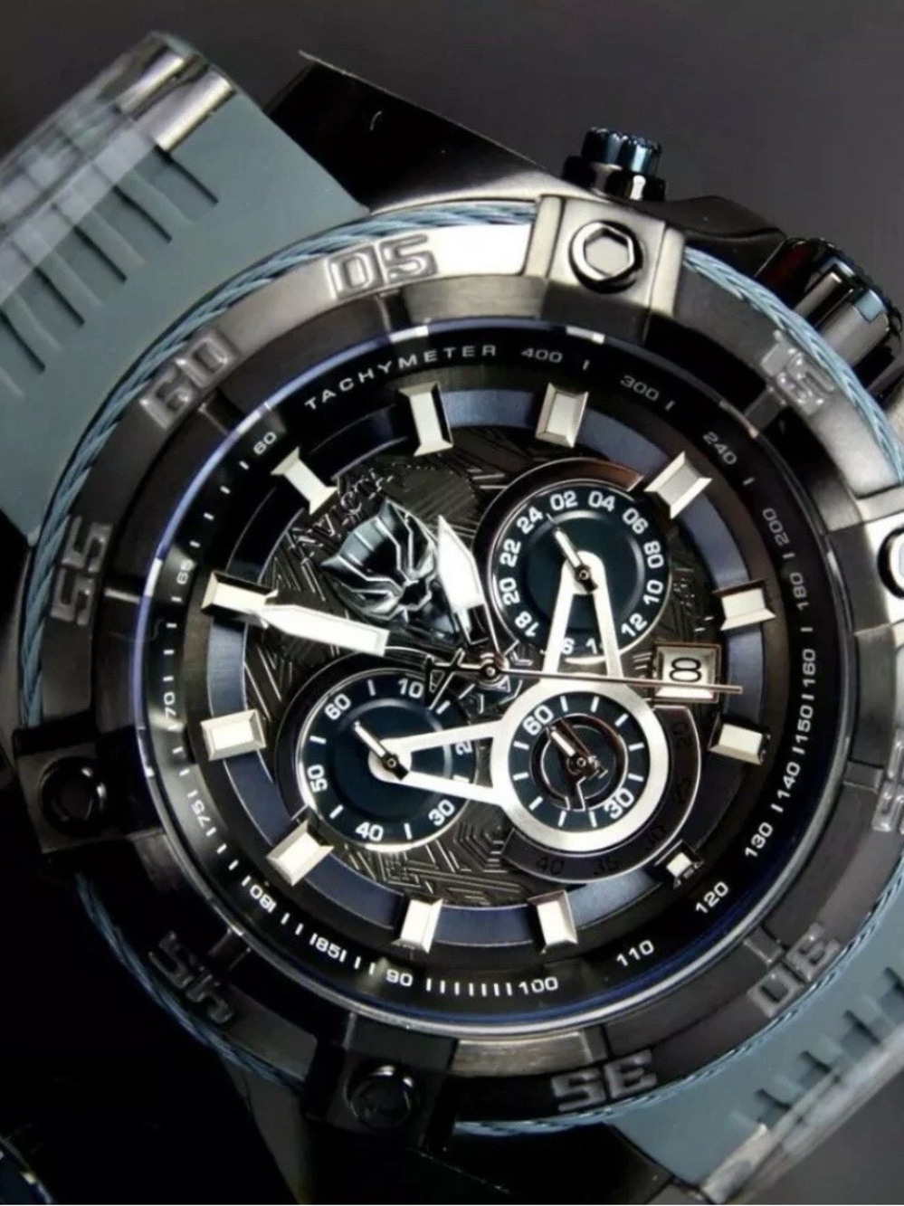 INVICTA 52MM MARVEL LIMITED EDITION BLACK PANTHER BOLT VIPER MENS QUARTZ